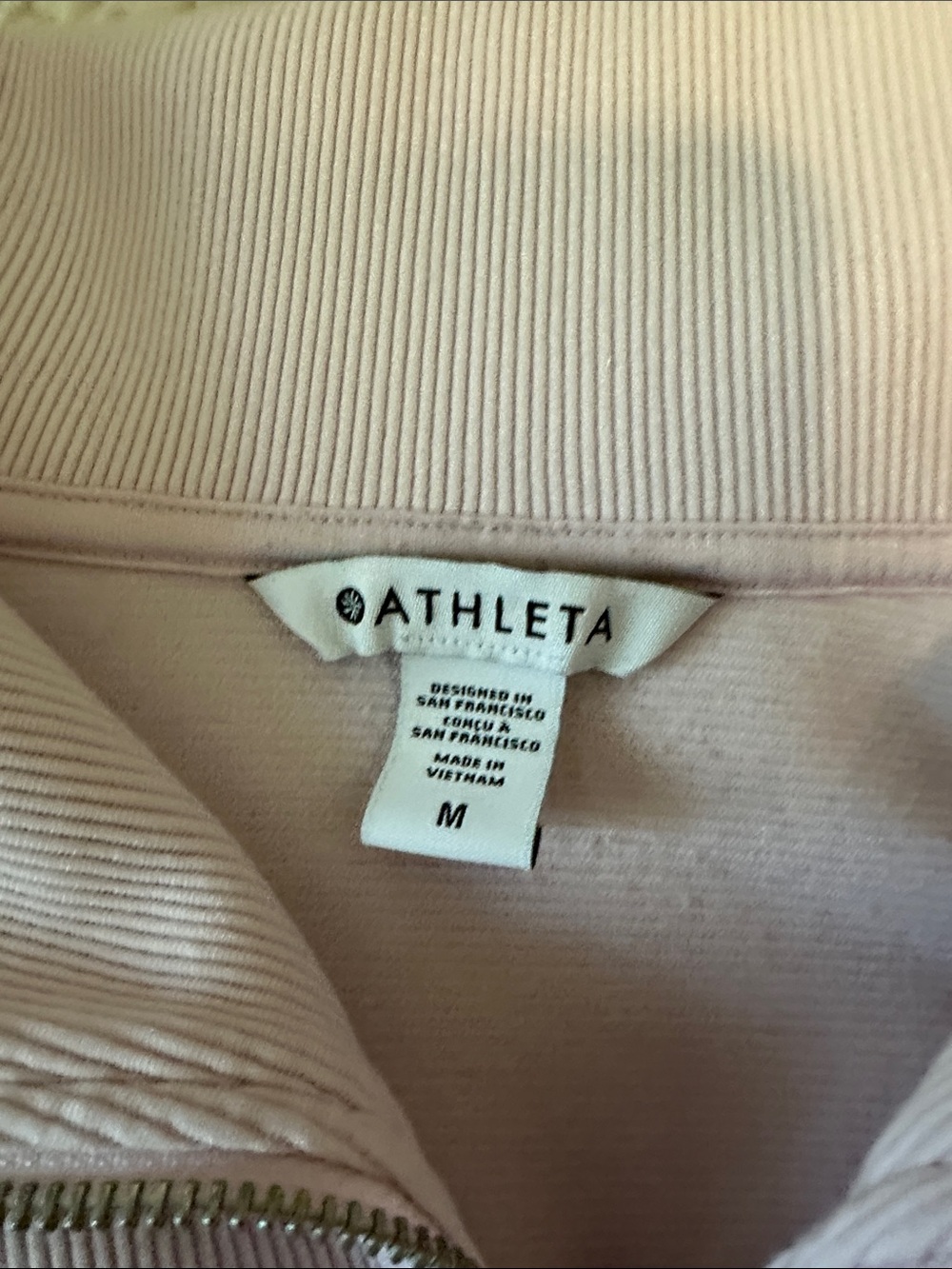 Athleta Light Pink Half-Zip Turtleneck Sweat shirt - Picture 2 of 6
